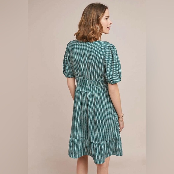 NWT Anthropologie by Maeve Belted Dress Dark Turquoise - Picture 2 of 6